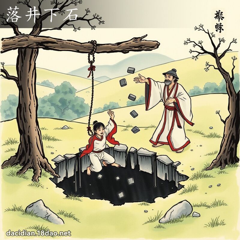 落井下石 配图