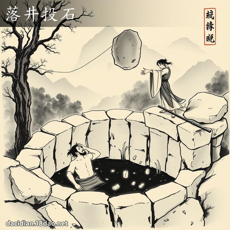 落井投石 配图