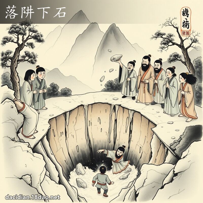 落阱下石 配图