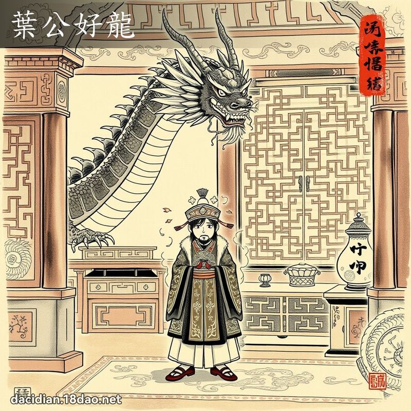 葉公好龍 配图