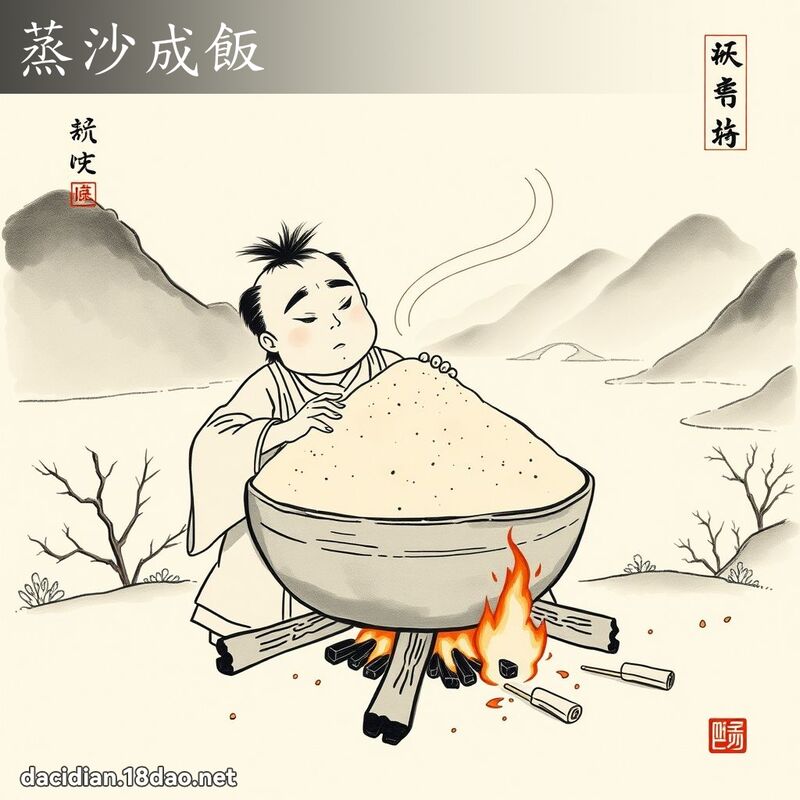 蒸沙成饭 配图