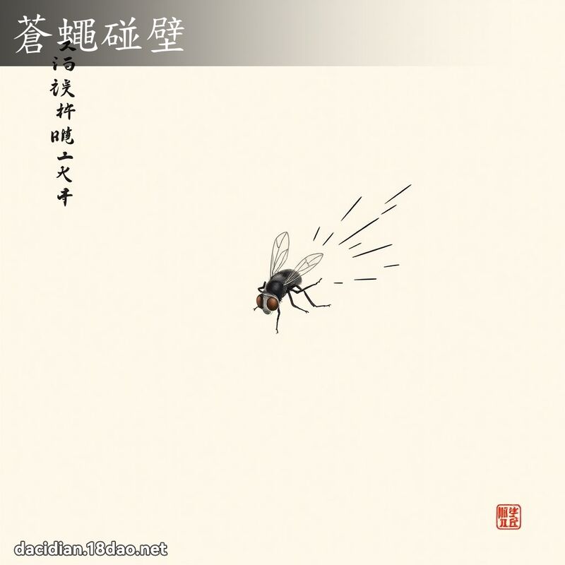 苍蝇碰壁 配图