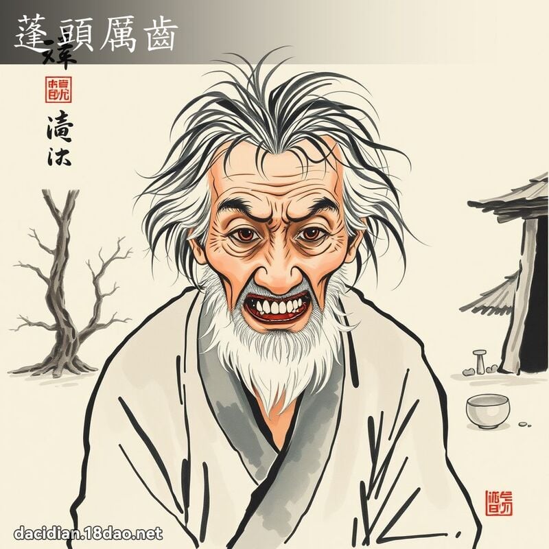 蓬头厉齿 配图