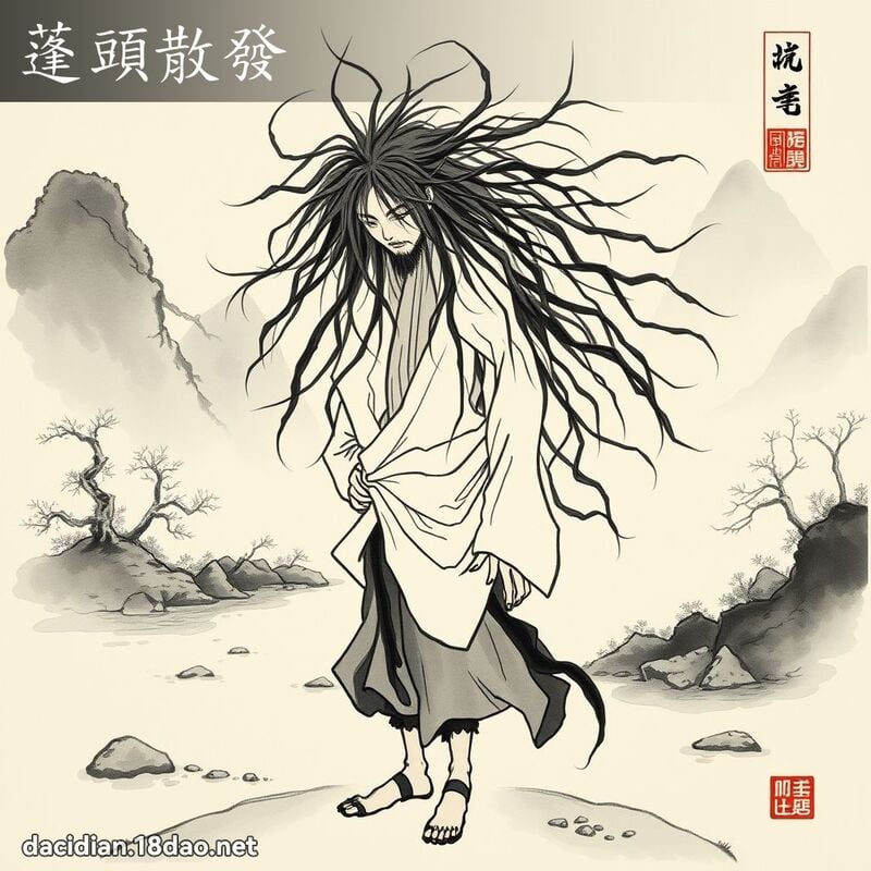蓬头散发 配图