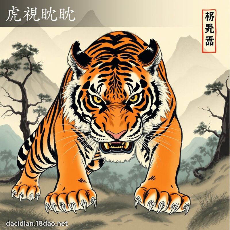 虎視眈眈 - 中華成語配圖