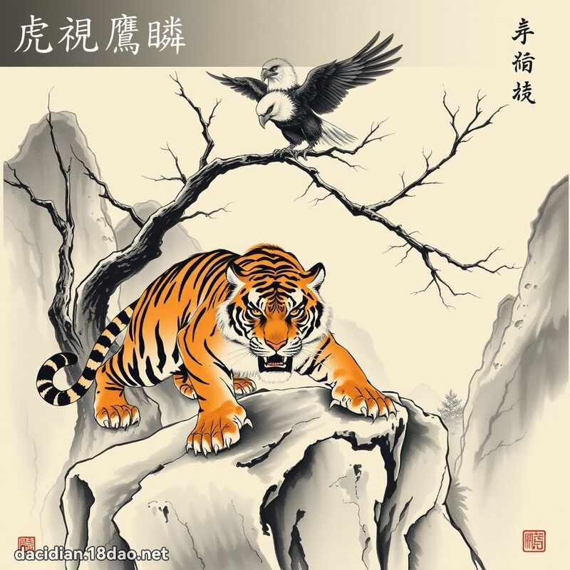 虎視鷹瞵 - 中華成語配圖