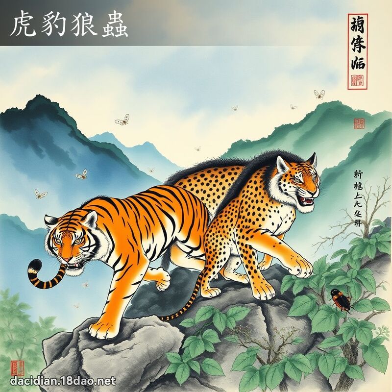 虎豹狼虫 - 中华成语配图