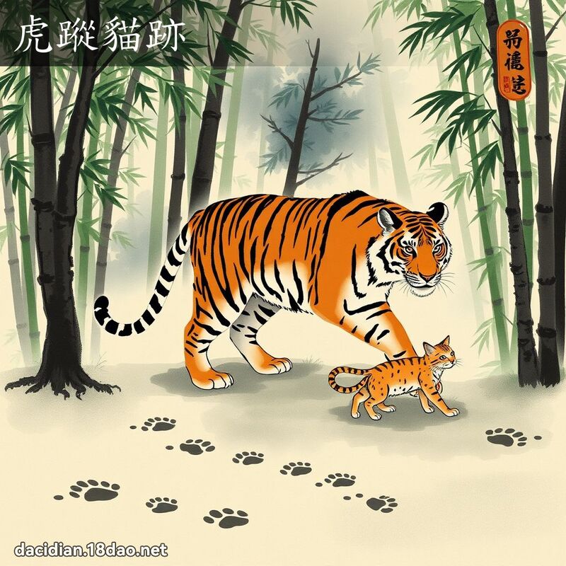 虎蹤貓跡 - 中華成語配圖