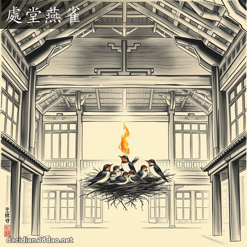 处堂燕雀 配图