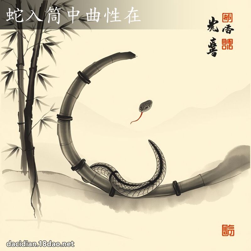 蛇入筒中曲性在 配图
