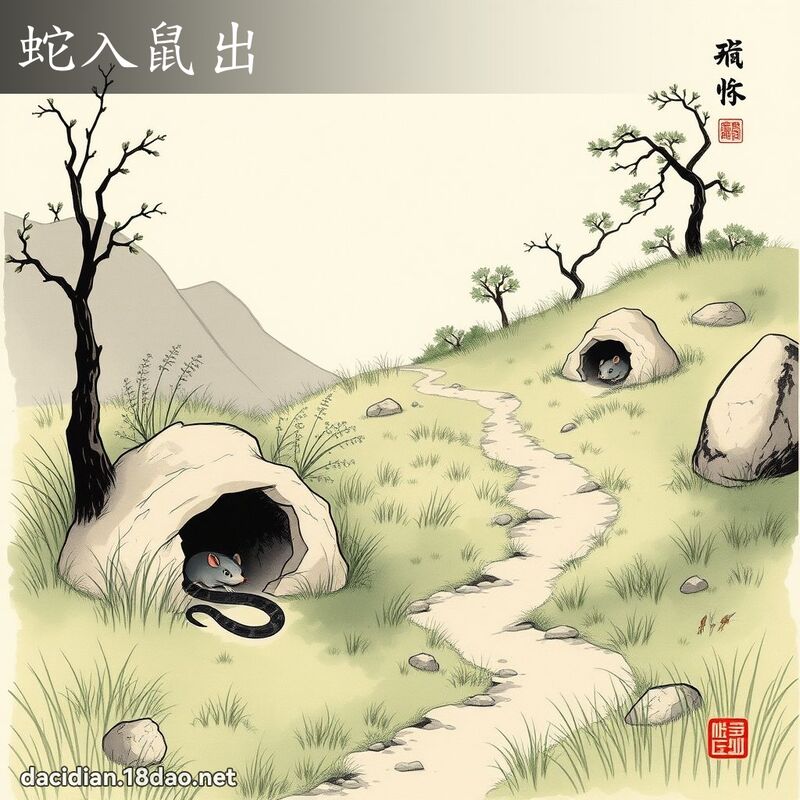 蛇入鼠出 配图