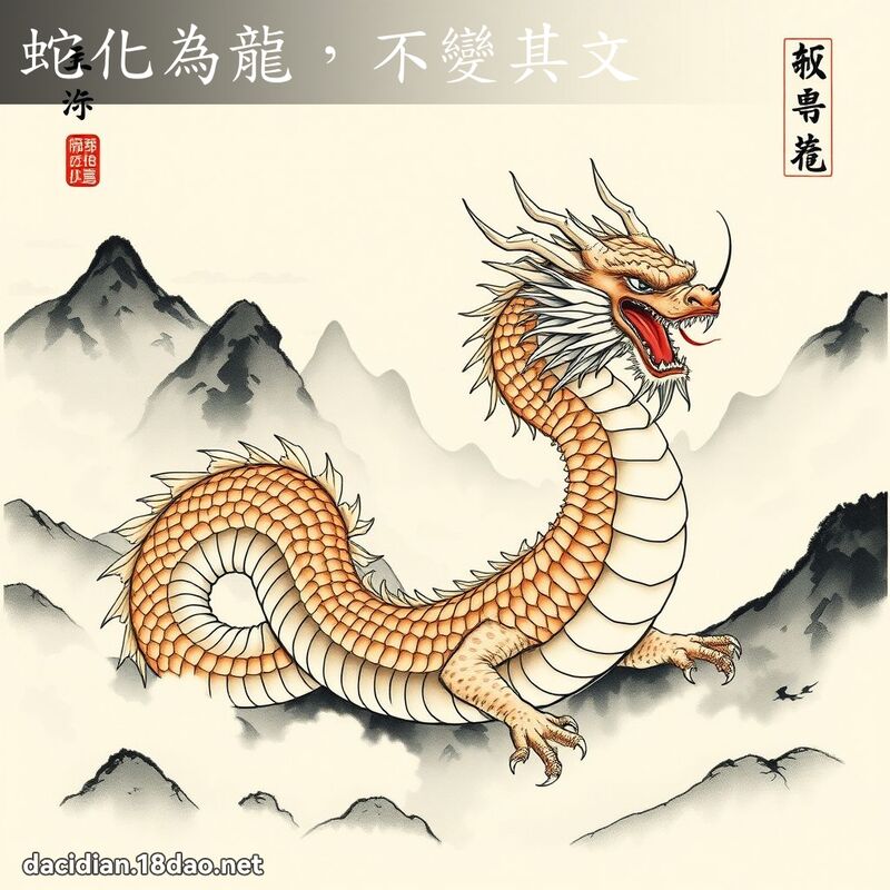 蛇化為龍,不變其文 配图