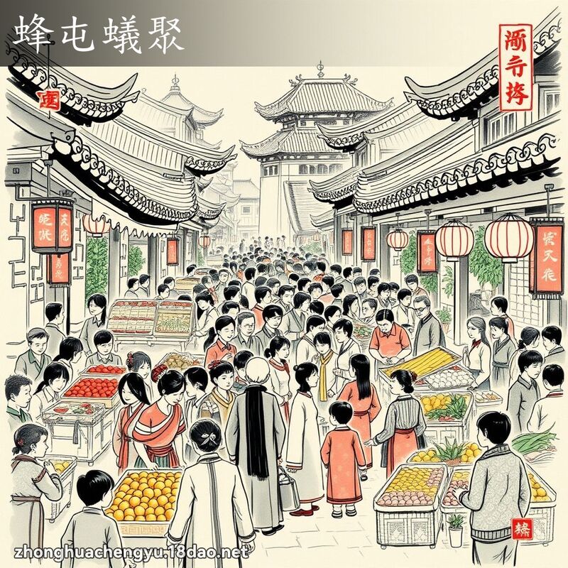 蜂屯蟻聚 - 中華成語配圖