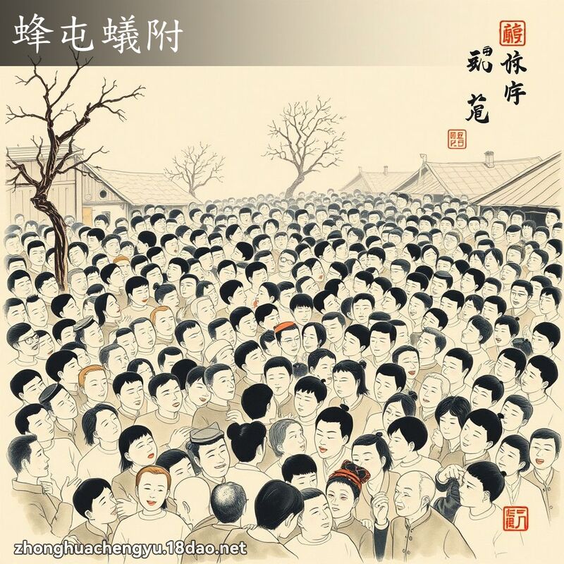 蜂屯蟻附 - 中華成語配圖