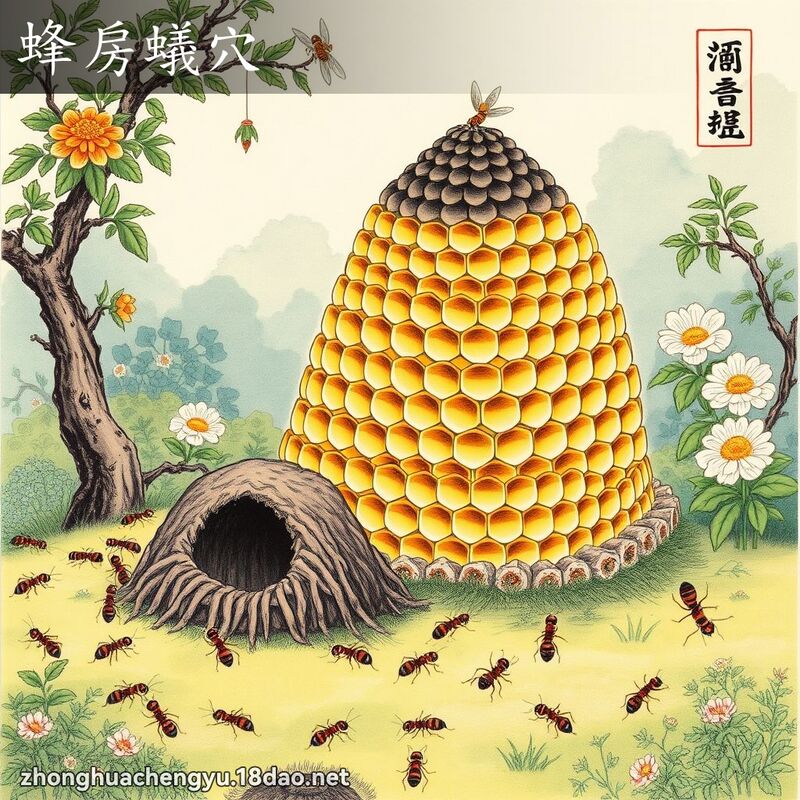 蜂房蟻穴 - 中華成語配圖