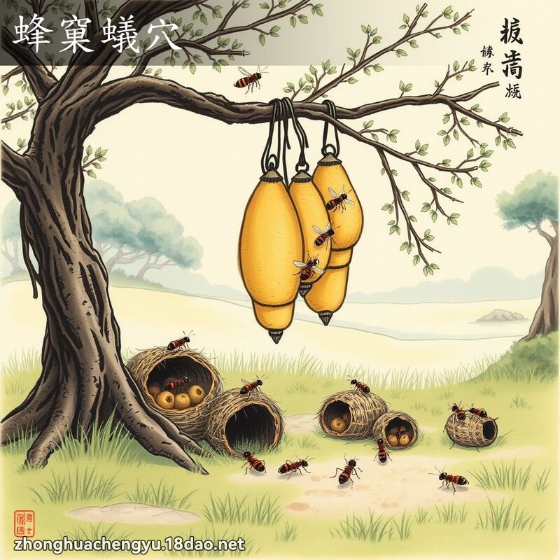 蜂窠蟻穴 - 中華成語配圖