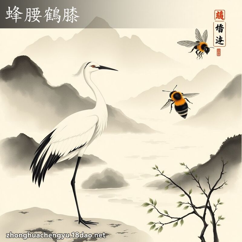 蜂腰鹤膝 - 中华成语配图