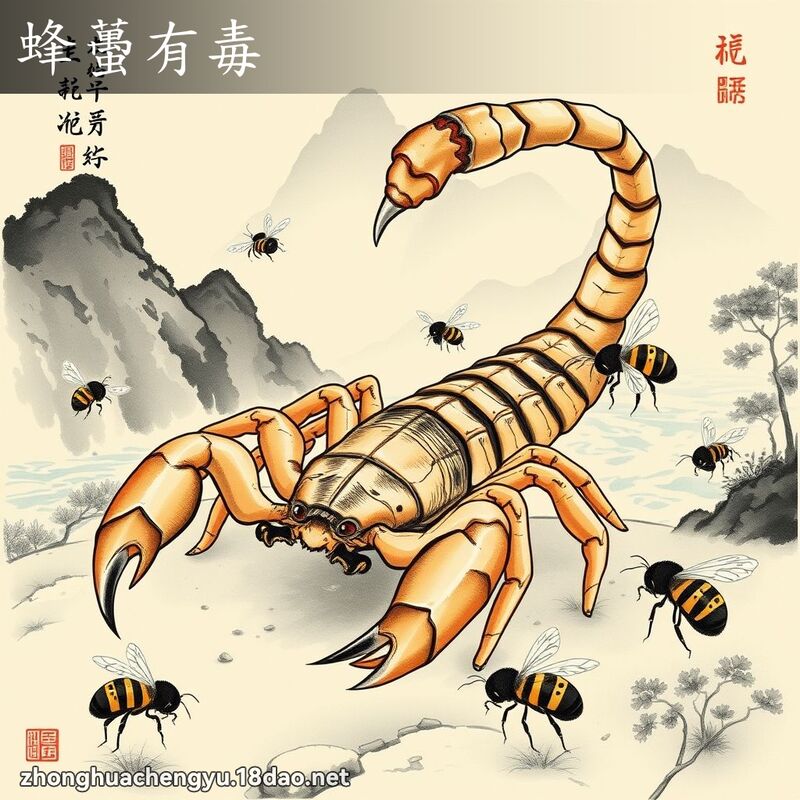 蜂蠆有毒 - 中华成语配图