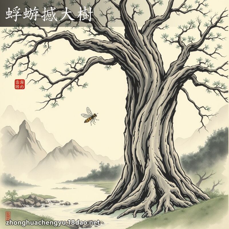 蜉蝣撼大树 - 中华成语配图