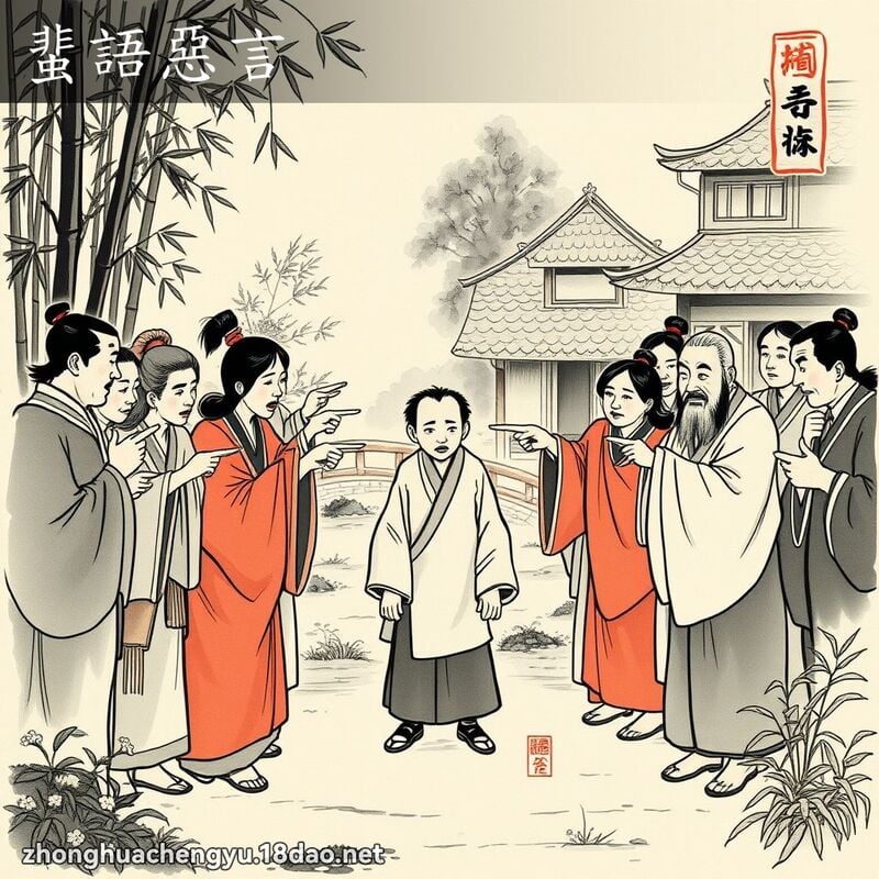 蜚语恶言 - 中华成语配图