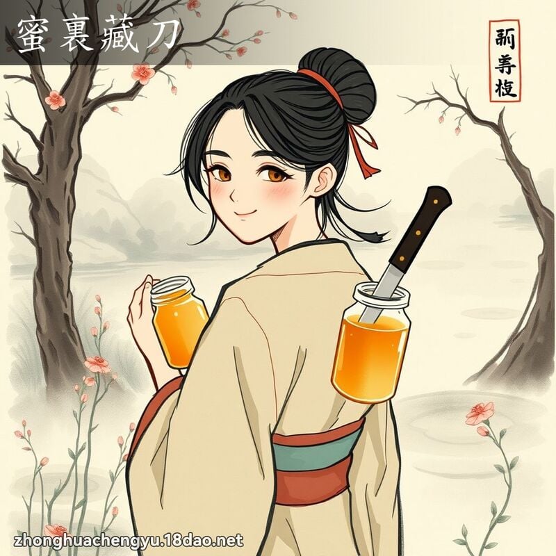 蜜裏藏刀 - 中华成语配图