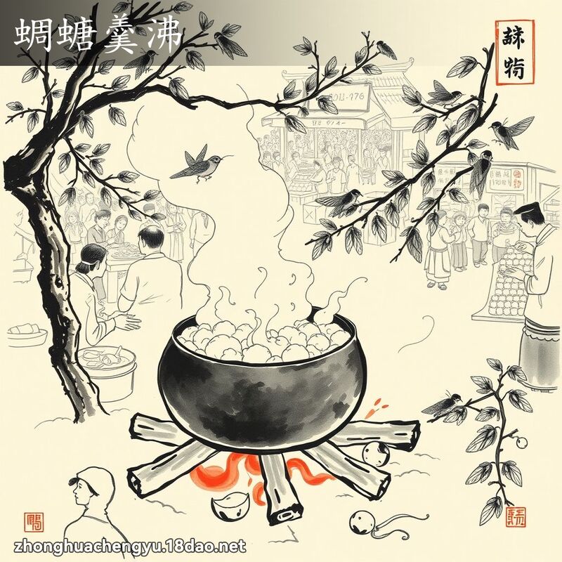 蜩螗羹沸 - 中華成語配圖