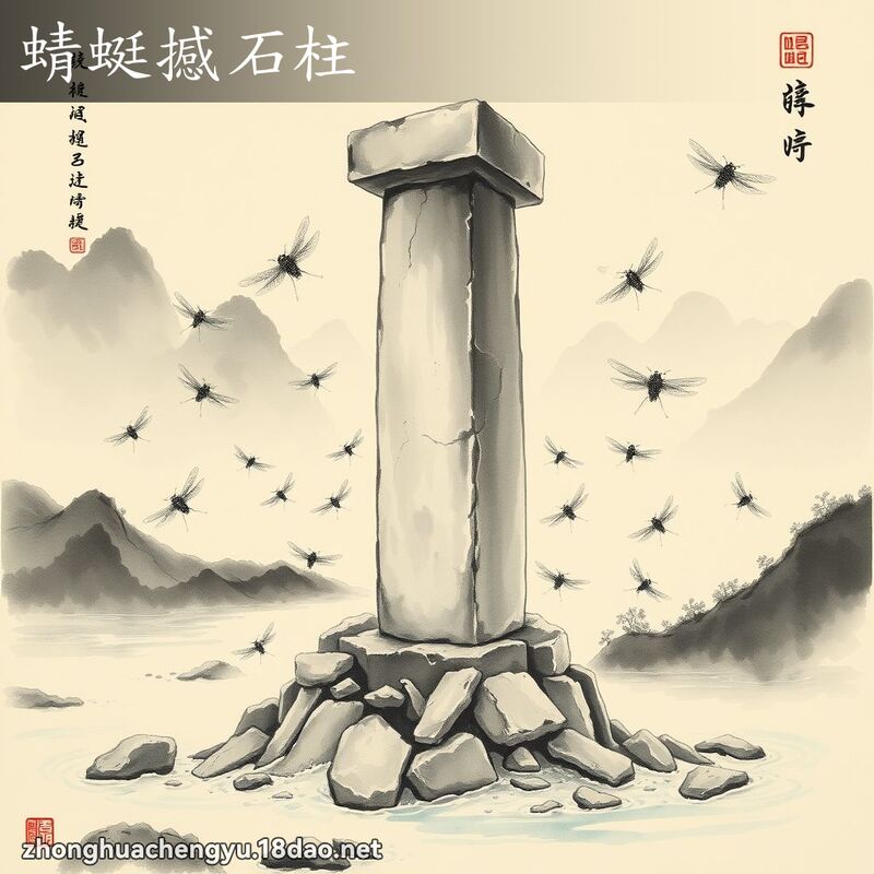 蜻蜓撼石柱 - 中華成語配圖