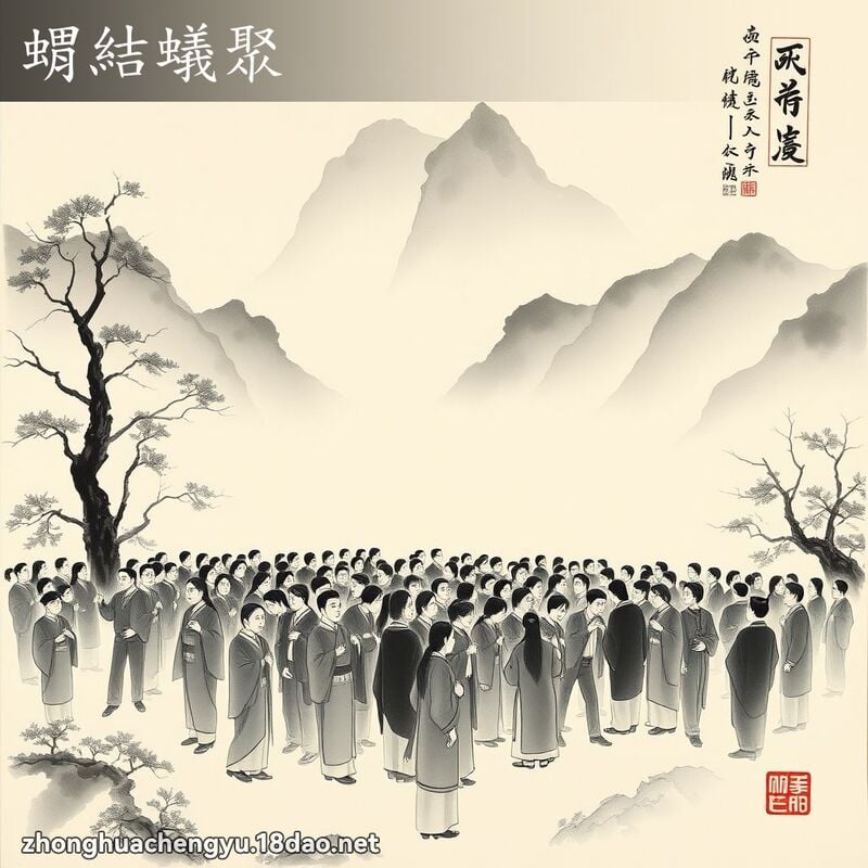 蝟結蟻聚 - 中華成語配圖