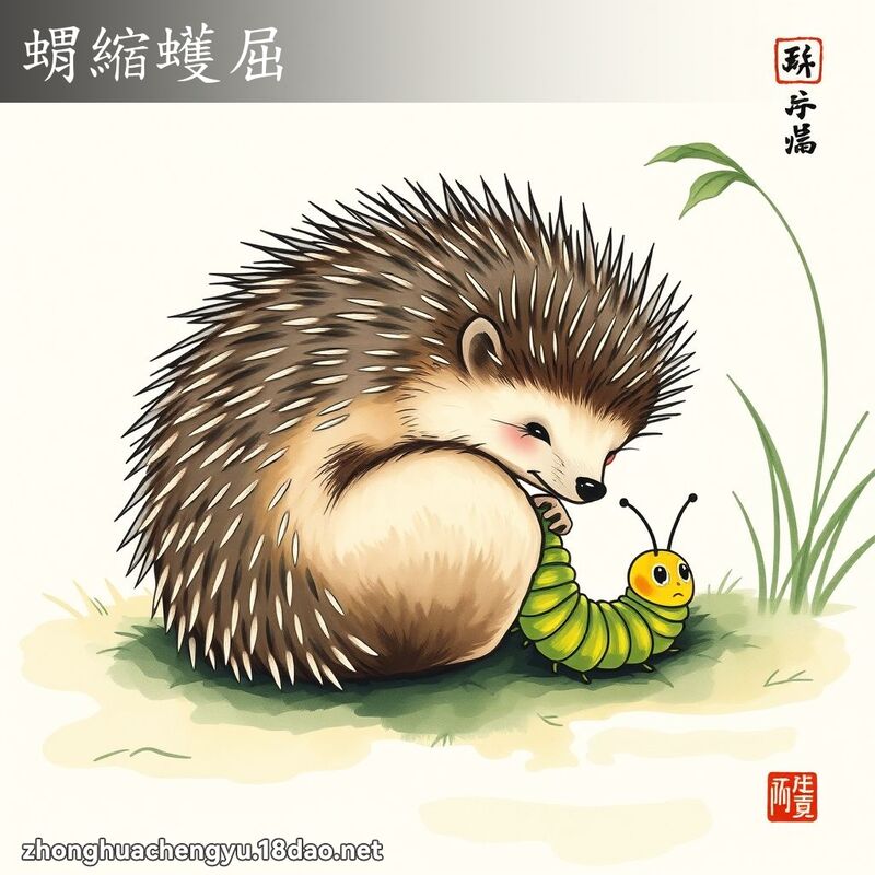 蝟縮蠖屈 - 中華成語配圖