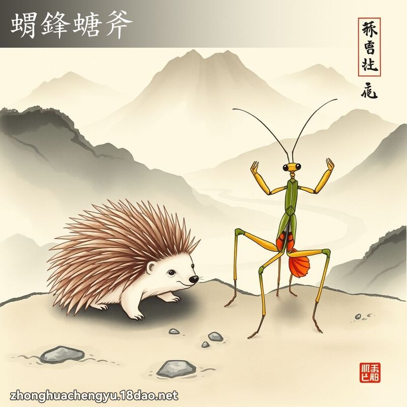 蝟鋒螗斧 - 中華成語配圖