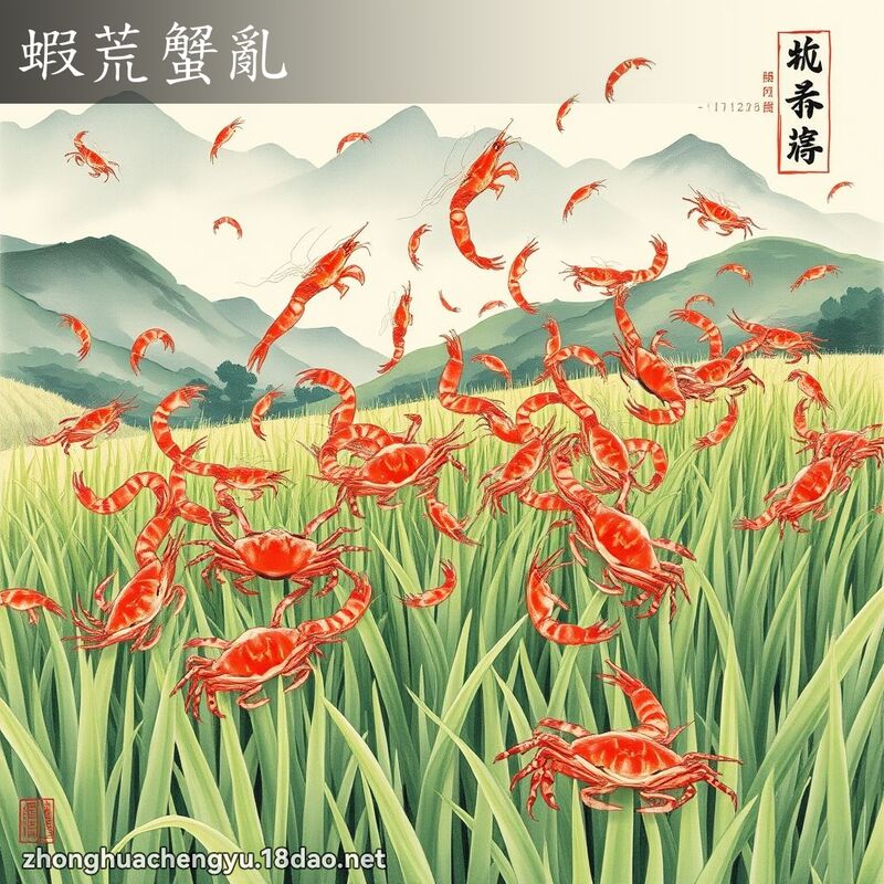 蝦荒蟹亂 - 中華成語配圖