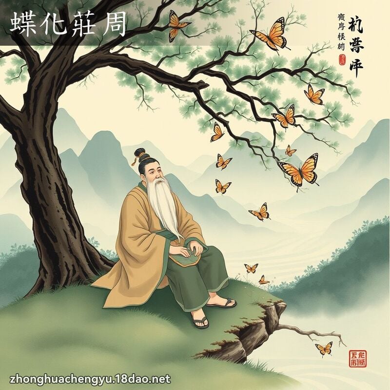 蝶化莊周 - 中華成語配圖