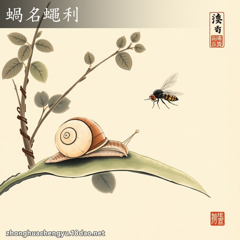 蜗名蝇利 - 中华成语配图