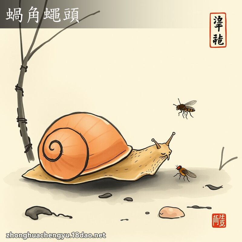 蜗角蝇头 - 中华成语配图