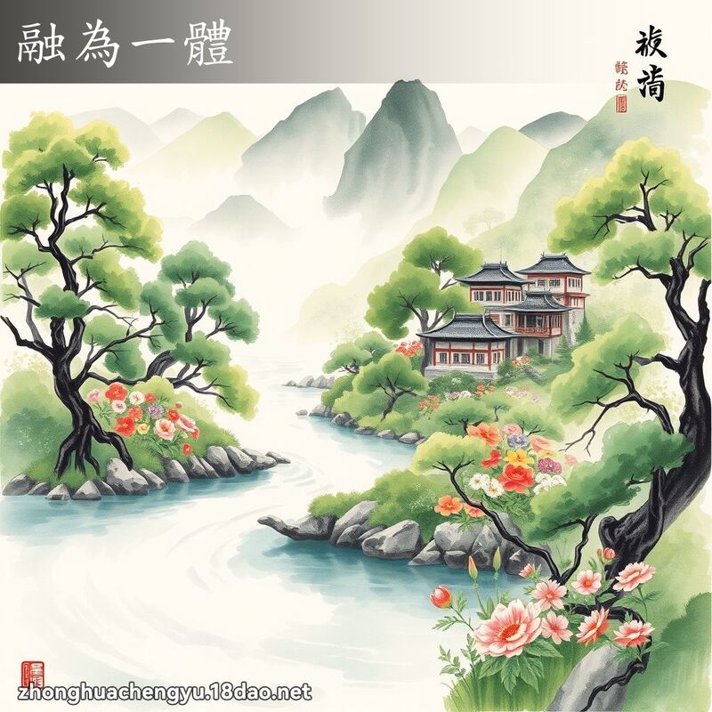 融為一體 - 中華成語配圖