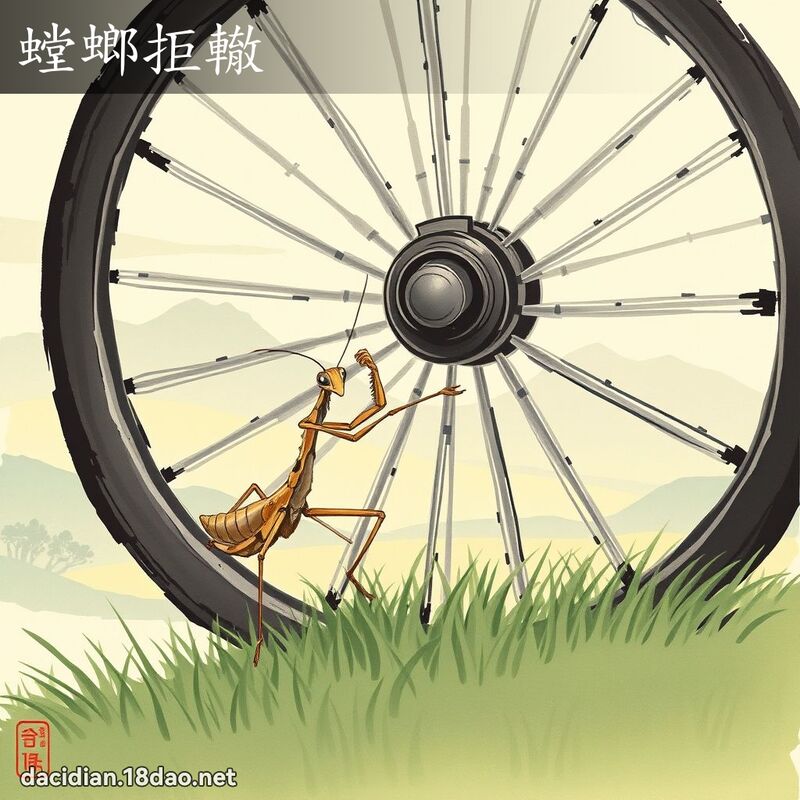螳螂拒辙 配图