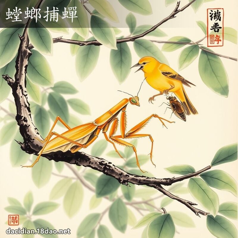 螳螂捕蝉 配图