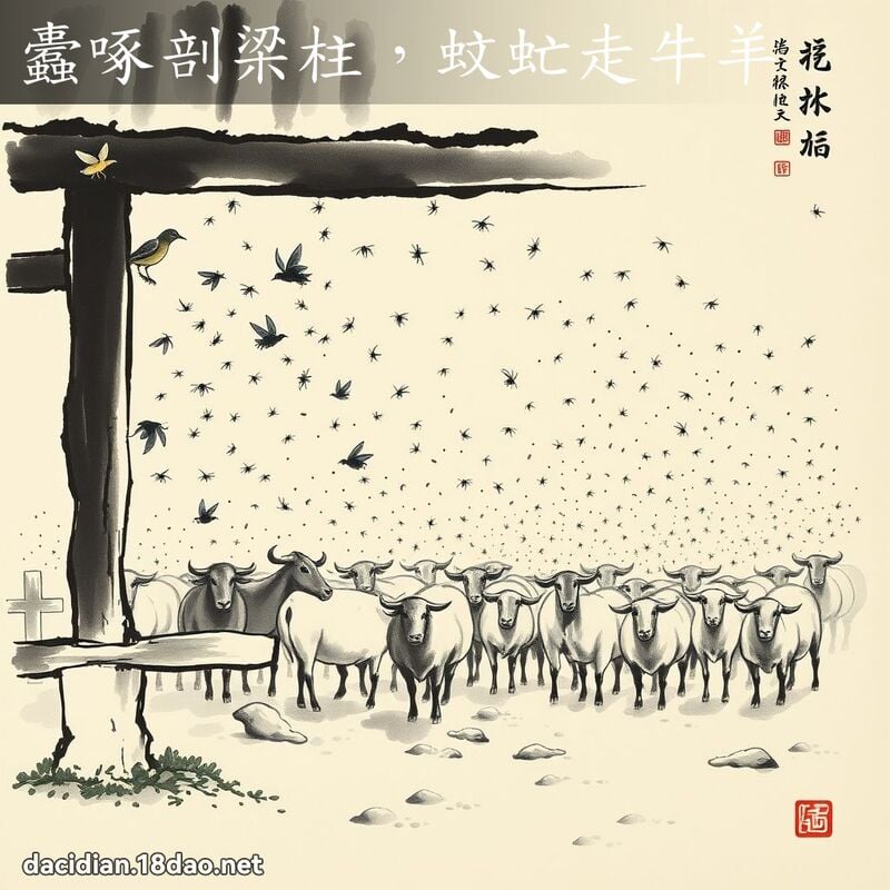 蠹啄剖梁柱,蚊虻走牛羊 配图