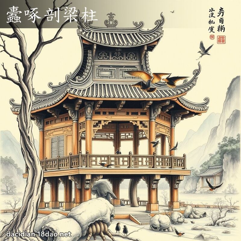 蠹啄剖梁柱 配图