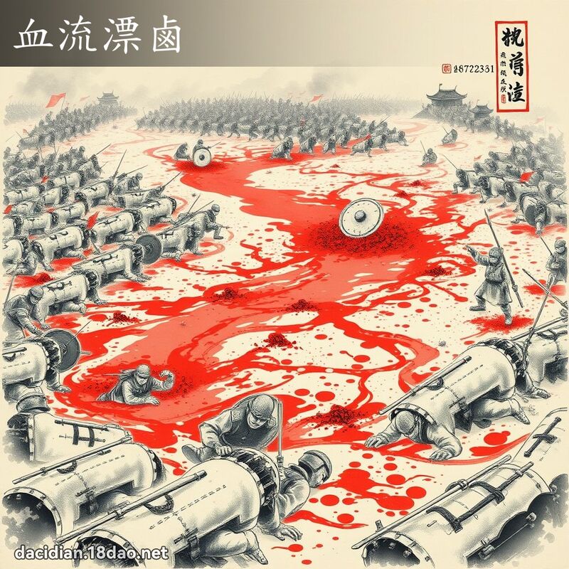 血流漂鹵 - 中華成語配圖