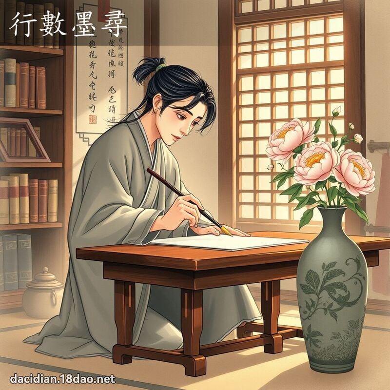行數墨尋 配图