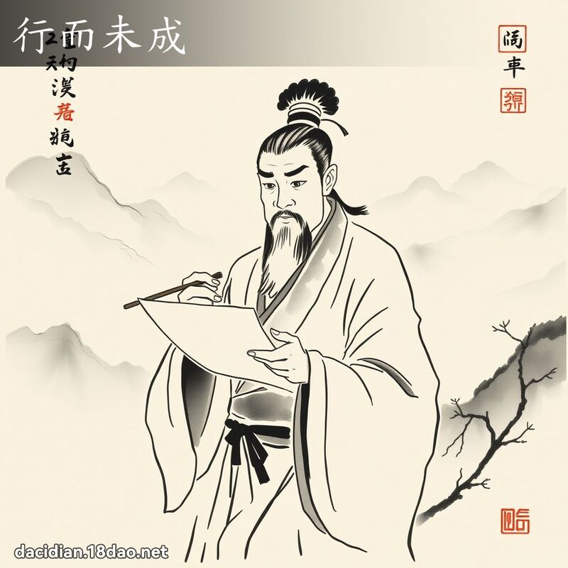 行而未成 配图