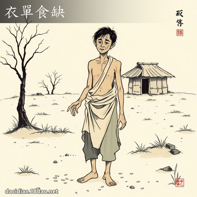 衣单食缺 配图