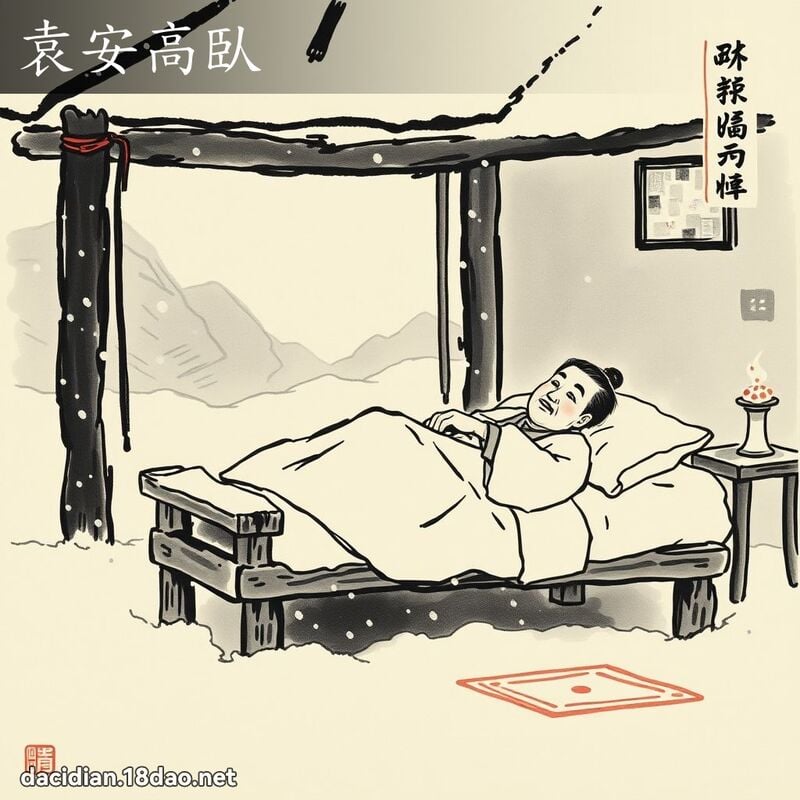 袁安高臥 配图