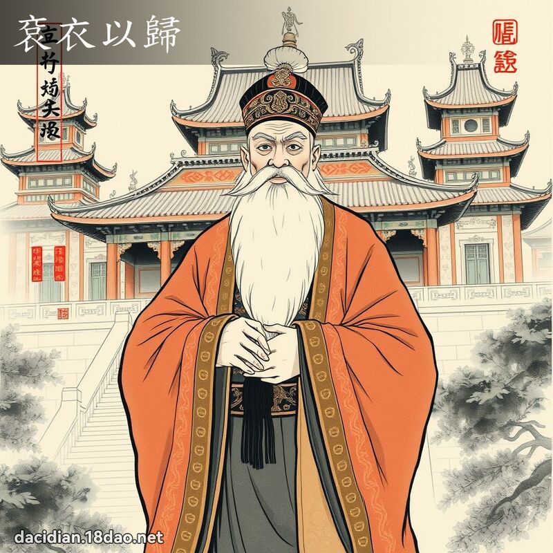 袞衣以归 - 中华成语配图