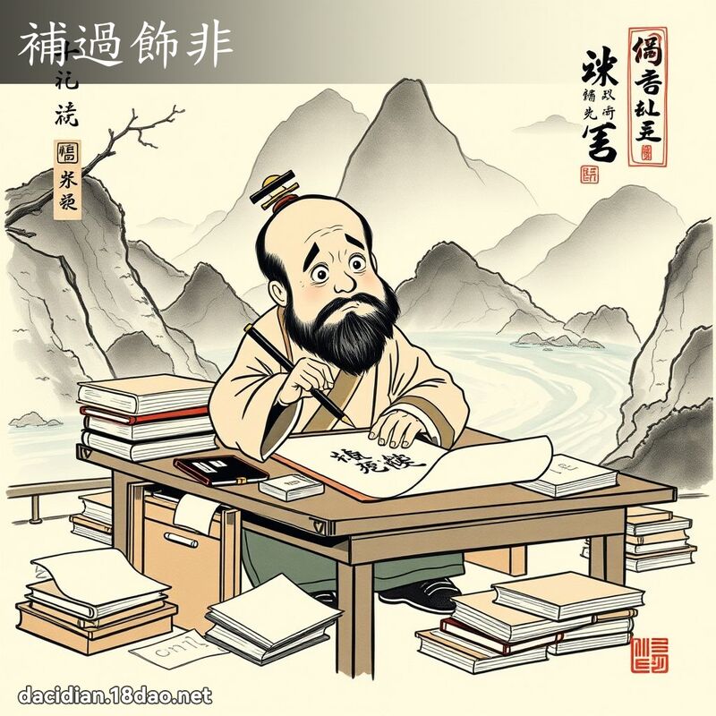 补过饰非 配图