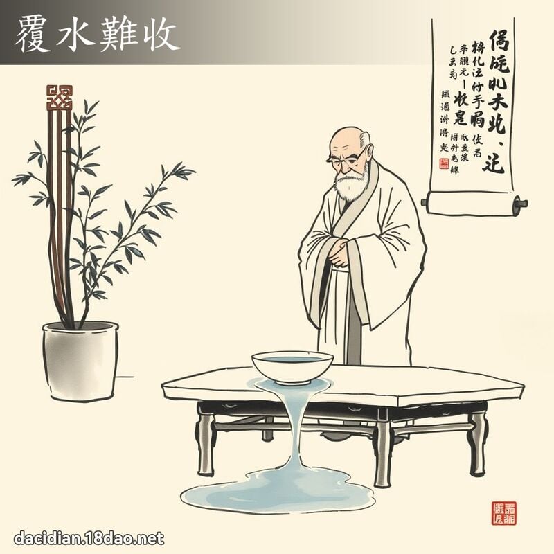 覆水难收 配图