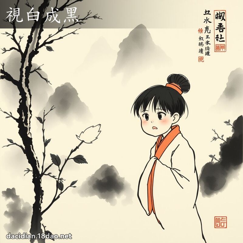 视白成黑 配图