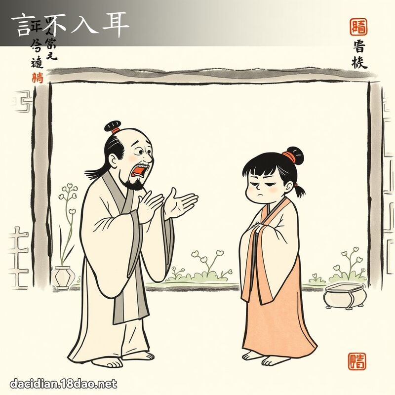 言不入耳 配图