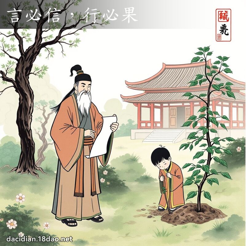 言必信,行必果 配图
